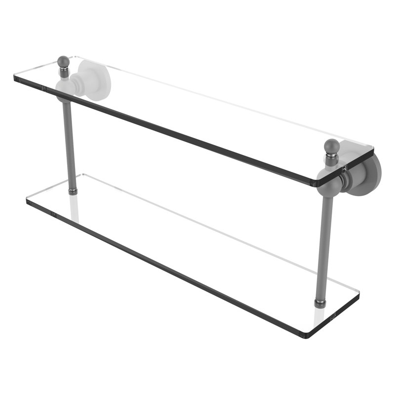 Lera 2 Piece Tiered Shelf, 22" W x 12" H, Matte Gray