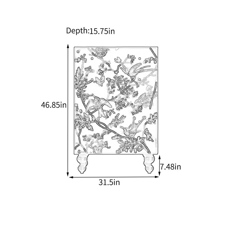 Armoire de rangement élégante en noyer avec cinq tiroirs