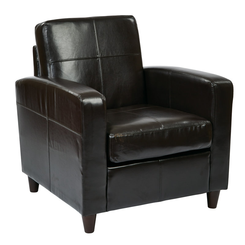 Pippen Faux Leather Armchair, Espresso Faux Leather