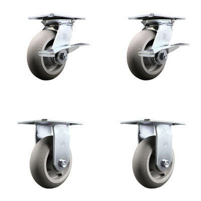 4-Piece Thermoplastic Rubber Caster Set