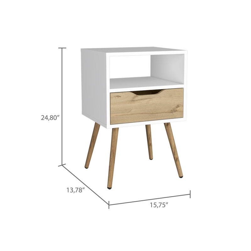 Modern Minimalist Nightstand, Wood