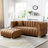 Luna, Channel-Back Velvet Sofa with Ottoman-1192313545