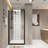 Matte Black Aluminum Half Frame 34"X 72" Pivot Shower Door With Film And Adaptable Swinging Setup Layout
