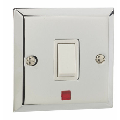 Chrome Single Toggle Light Switch with Neon Light