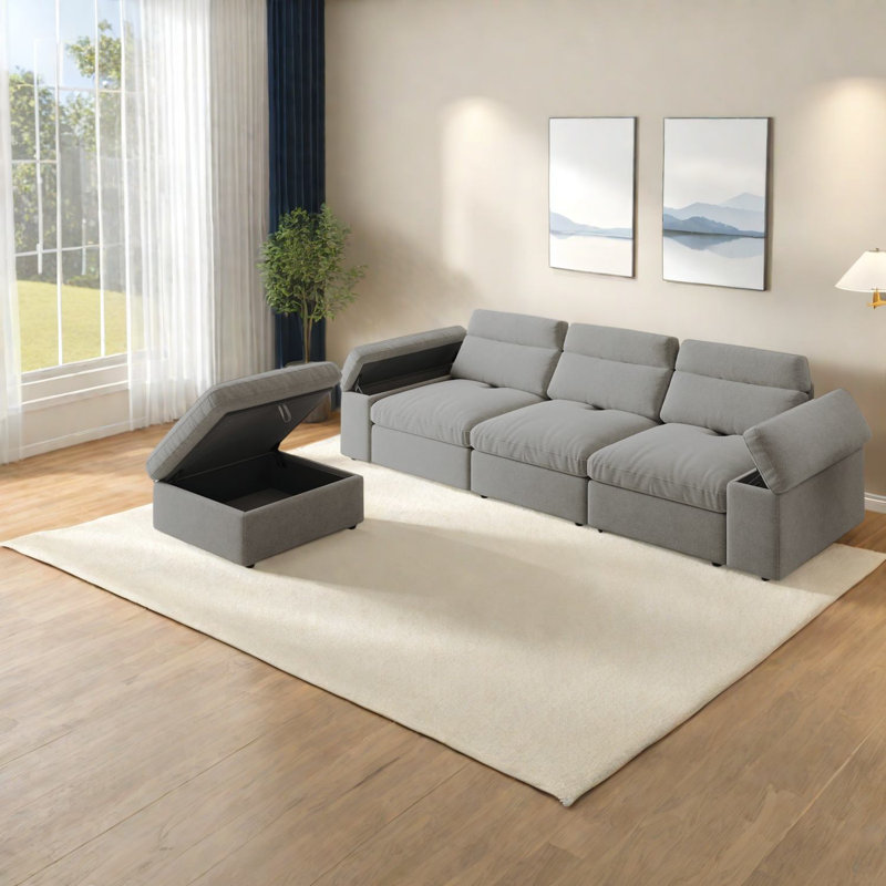 Adjustable Modular Sofas, Polyester Blend, Modern Design For Living And Bedroom