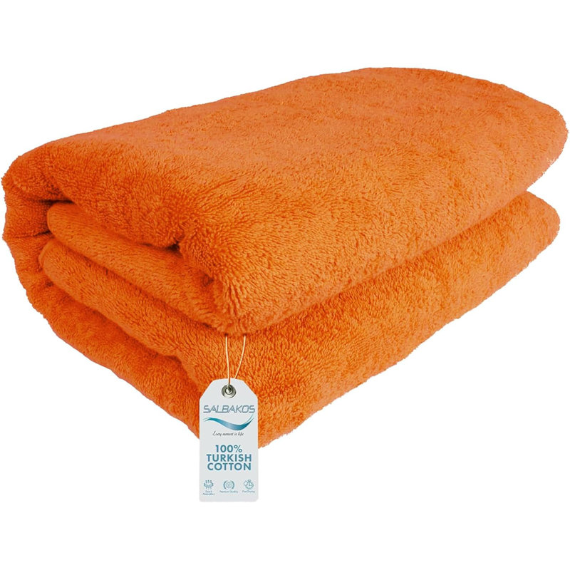Drap de bain en coton turc Benslimane% 100, Quickdry, Orange