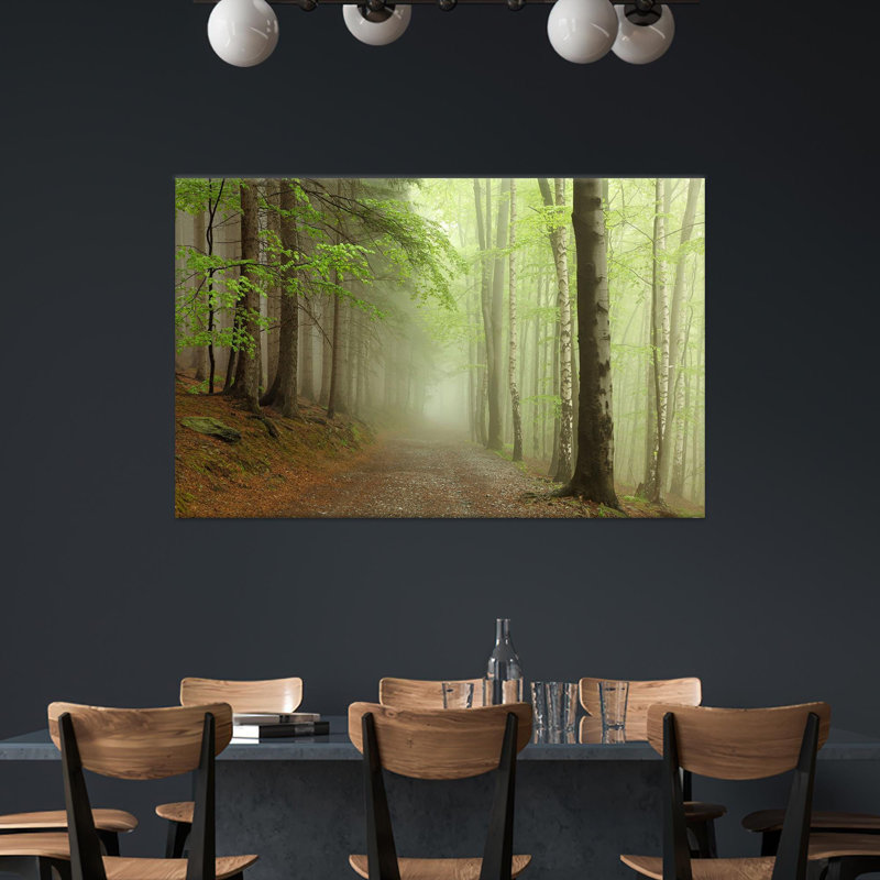 Art Canvas Landscape with Forest Scene Perfect for Farmhouse Wall Decor and Halloween Home Decoration, Wrapped Canvas