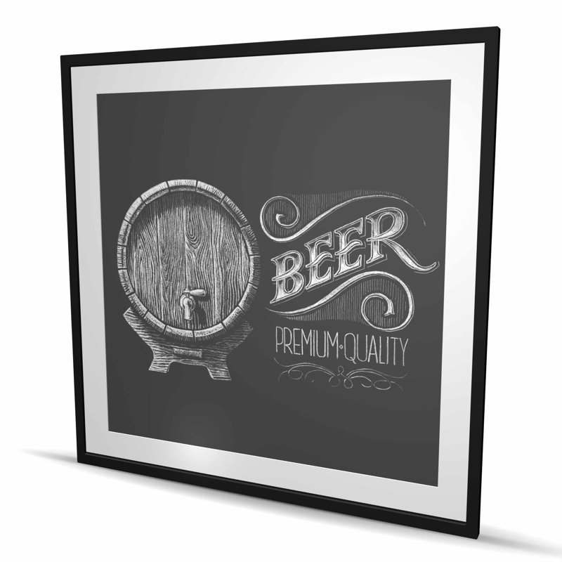 «Old Beer Sign - Man Cave Food», reproduction encadrée | Décoration intérieure