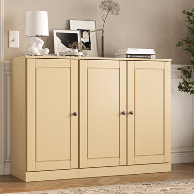 Armoire à chaussures 100% en bois massif avec portes à panneaux surélevés, tablettes réglables, rangement modulaire pour vestibule, l 48,5 po x H 35,75 po