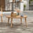 Outdoor Patio Round Acacia Wood Coffee Table, Natural Finish Wood