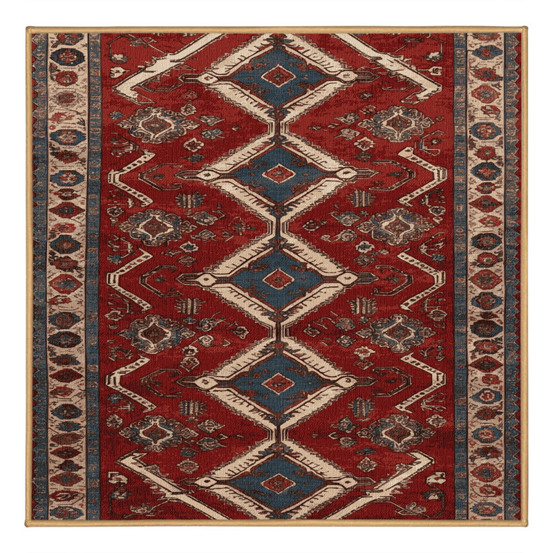 Tapis brun lavable à la machine, Carré 5 pi