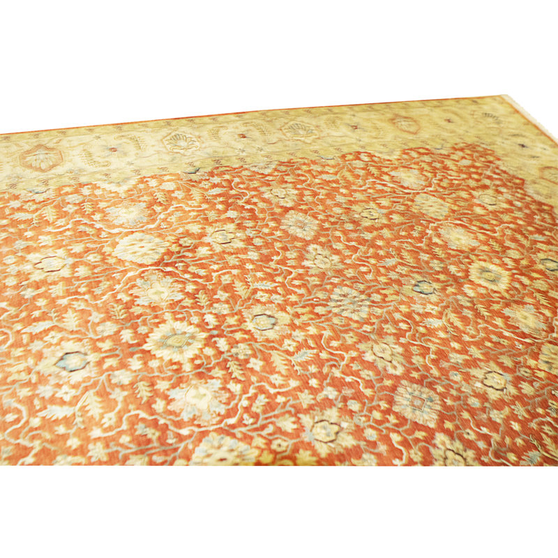 High-Quality Hand-Knotted Rust Area Rug