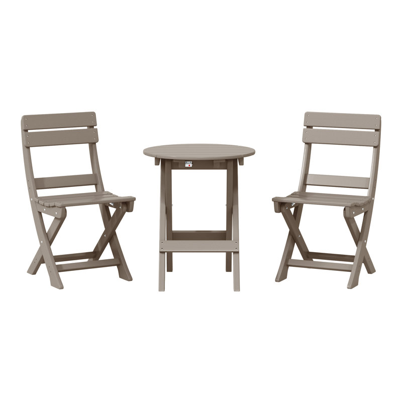 Laguna 3-Piece Folding Dining Set, Warm White