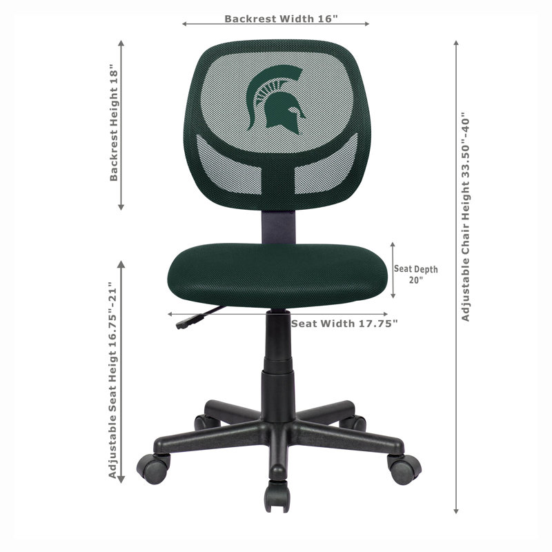 NCAA Armless Task Chair, Michigan State