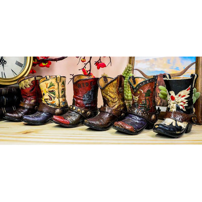 Ensemble de 6 Ebros, ensemble de 6 bottes de cow-boy de style rétro avec bottes en cuir et résine