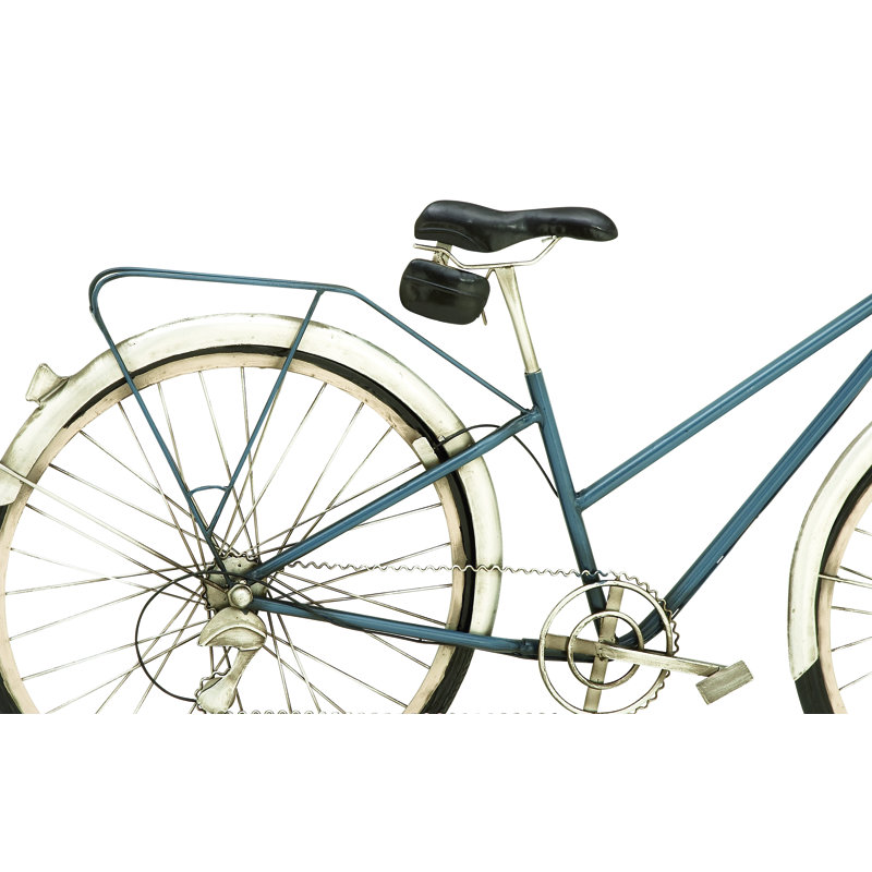 Metal Bike Black Wall Decor with Seat and Handles