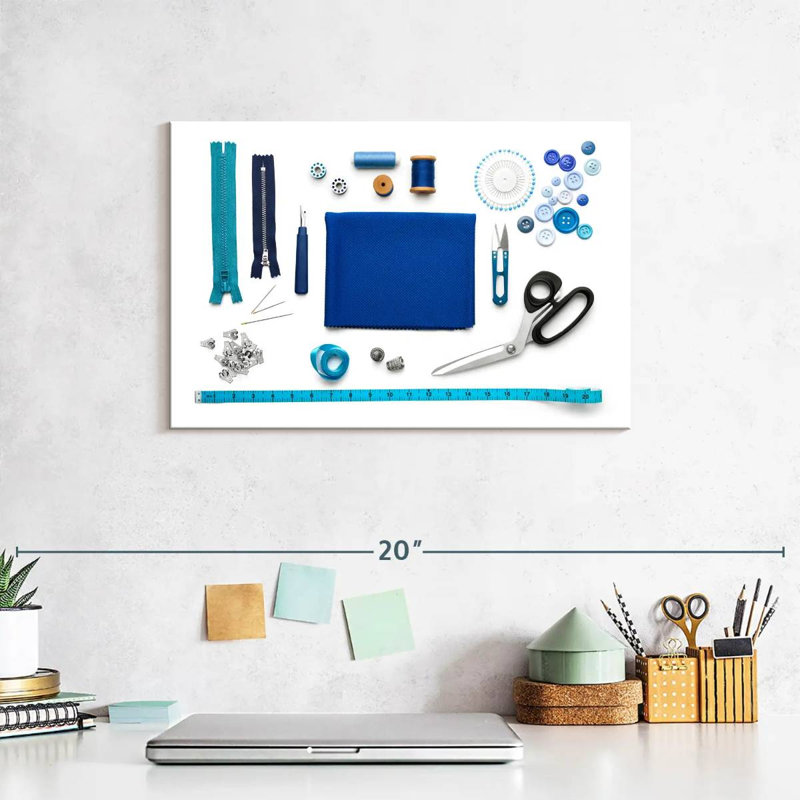 Senne Blue Sewing Kit, 8" H x 12" W