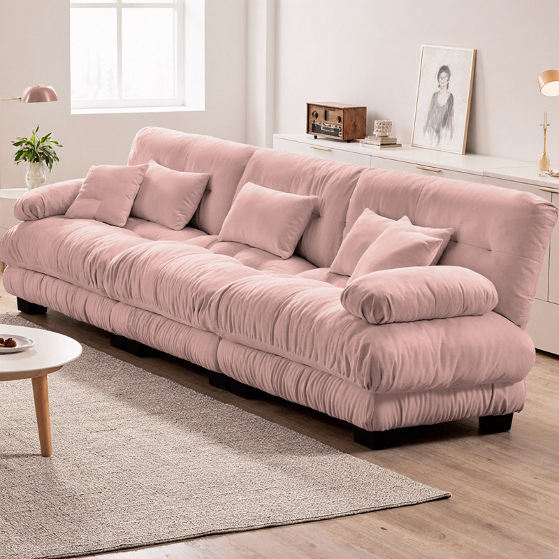 Canapé modulaire à 3 places Nimbus, H 35,4 po x l 133,8 po x P 36 po, 3, Rose