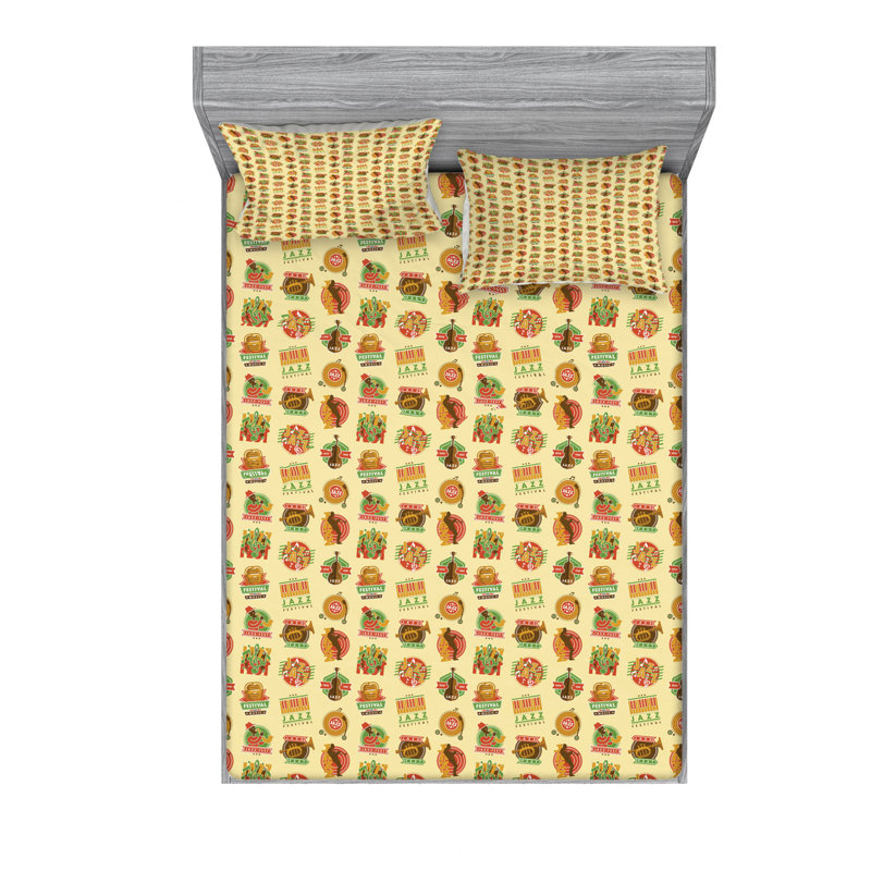 Microfiber Fitted Sheet, Queen Fitted Sheet with 2 Pillowcases