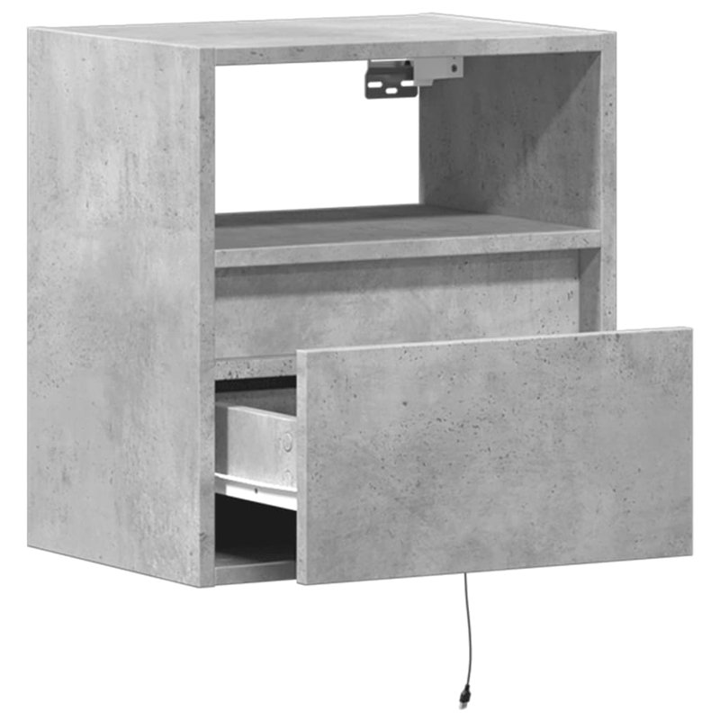 41 cm W Bedside Table, Concrete Grey, 2
