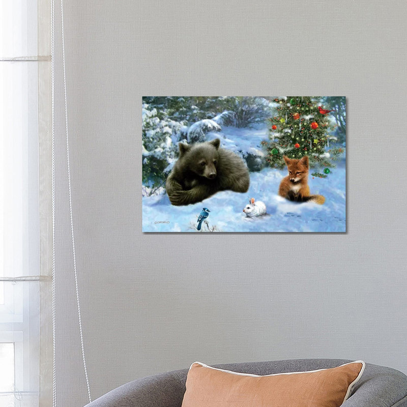 Woodland Playmates - Wrapped Canvas Print, 66.04 cm H x 45.72 cm W x 1.91 cm D
