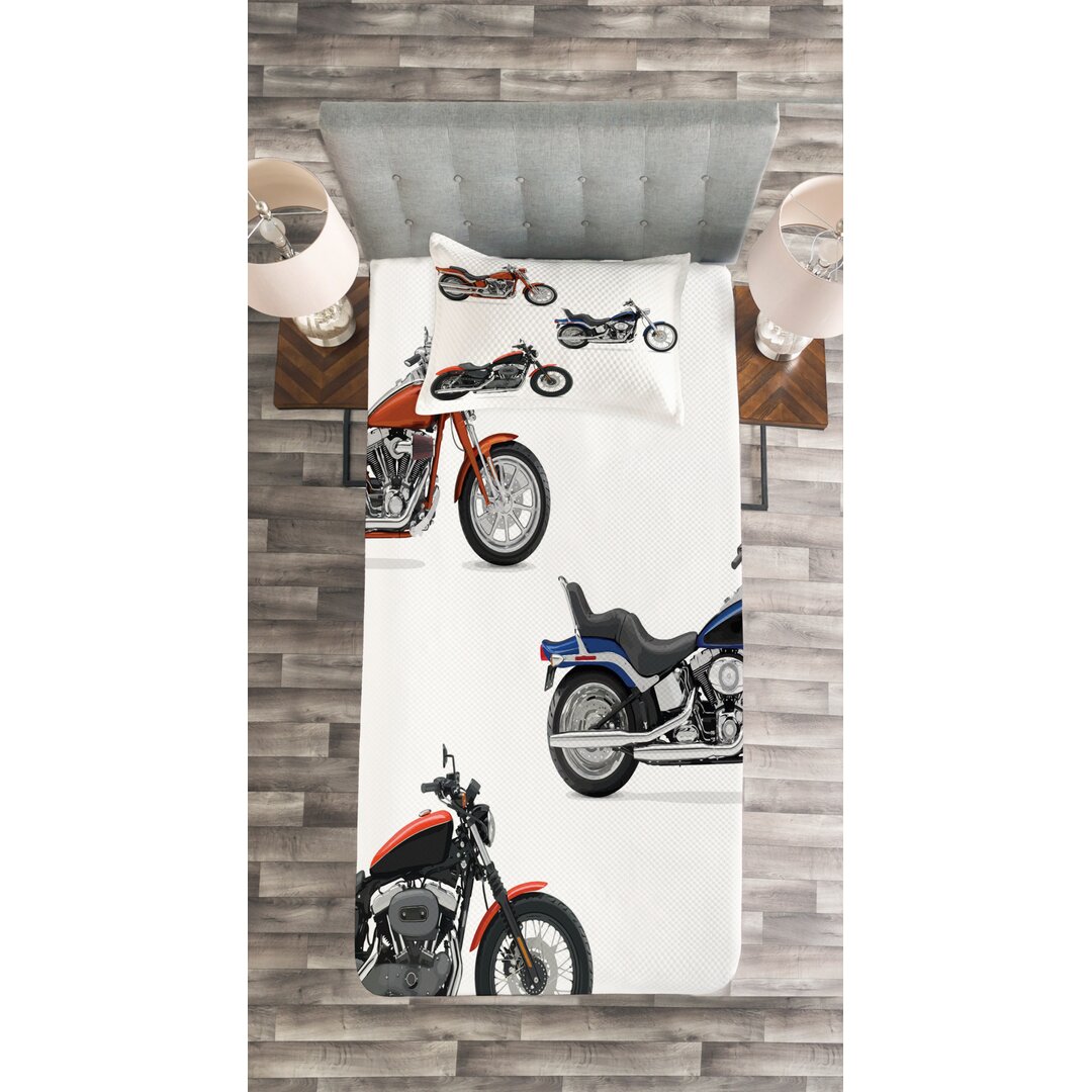 Tagesdecken-Set Motorrad mit Bezug