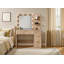 Meuble-lavabo naturel 36 po avec station de charge, 4 tiroirs, 3 tablettes et plateau en verre-220484062