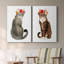 «Flower Crown Cats I» - Toile tendue avec châssis de qualité supérieure - Prêt à être accroché-108965274