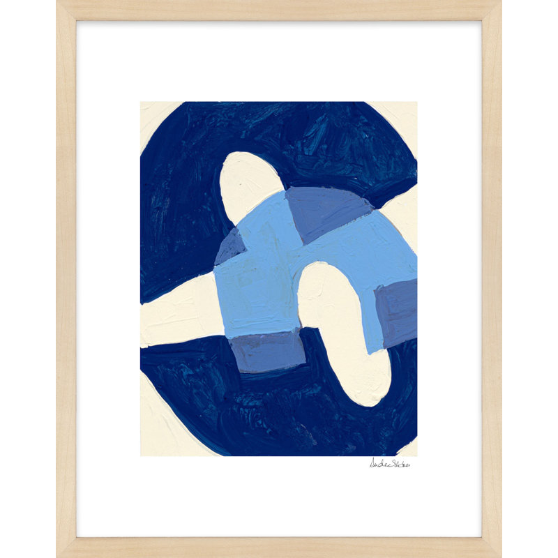 Indigo Ensemble 2 par Andrea Stokes - reproduction d'art sur papier, Encadrement brun, H 20 po x l 16 po