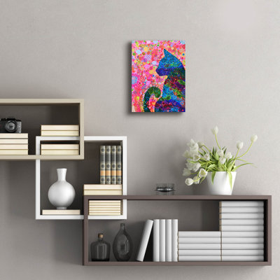 «Lark Manor ™», silhouette de chat par Noemi Ibarz, art mural en verre acrylique