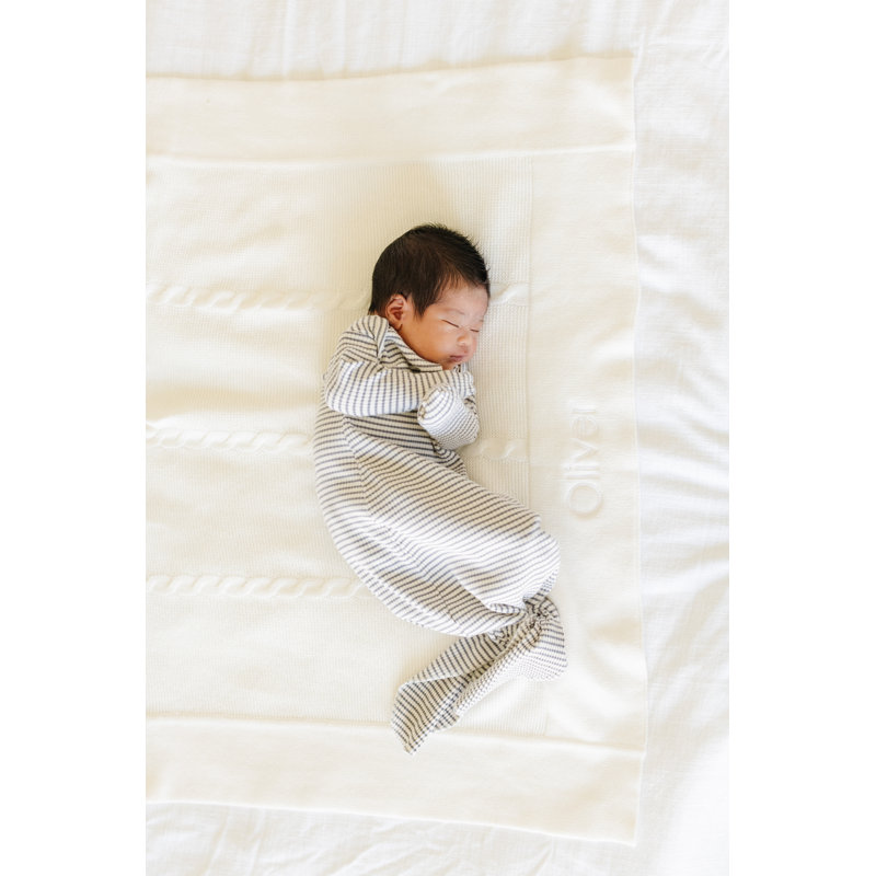 Heirloom Cotton Knit Receiving Blankets, Cream