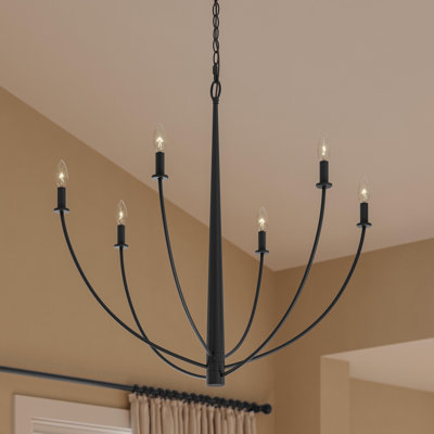 Jheni Six-Light Matte Black Chandelier