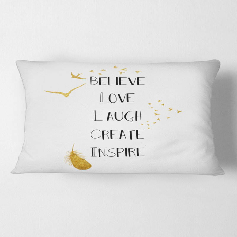 Inspirational Quote Rectangular Pillow Cover & Insert