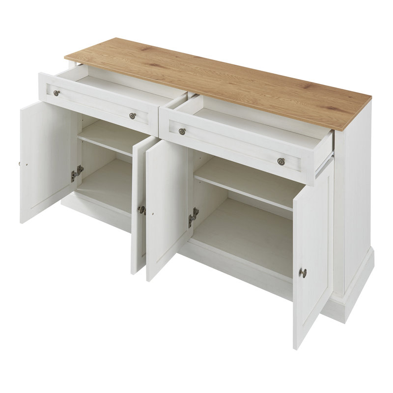 Mayela 150cm Sideboard, Wood/White