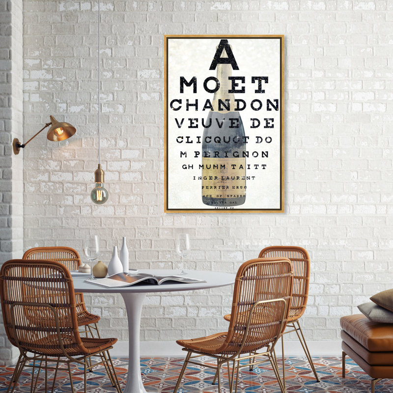 Drinks and Spirits Champagne Eye, impression sur toile, H 36 po x l 24 po, Toile avec cadre doré