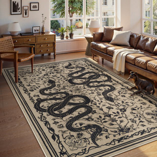Tapis bleu antidérapant Palos Vintage