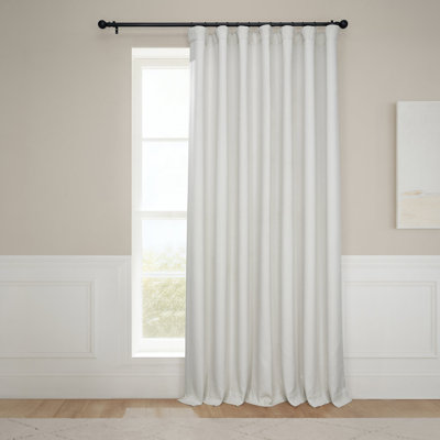 Ottis Faux Linen Room Darkening Curtain Panel 