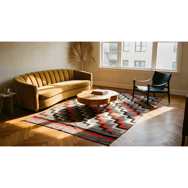 Flatweave Wool Geometric Area Rug