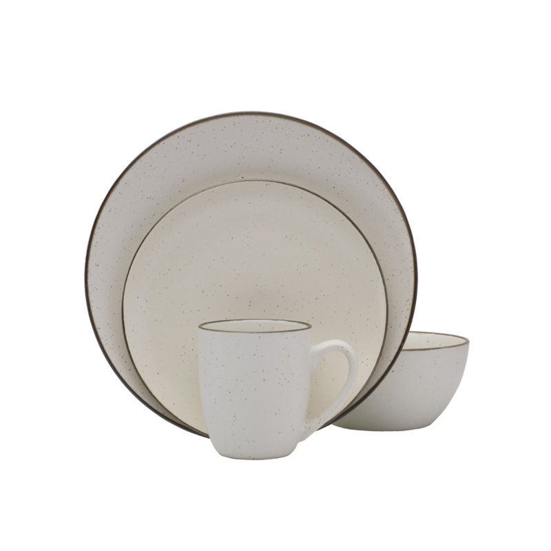 Gourmet Basics by Mikasa Juliana 16 Piece Dinnerware Set, Service for 4, Cream