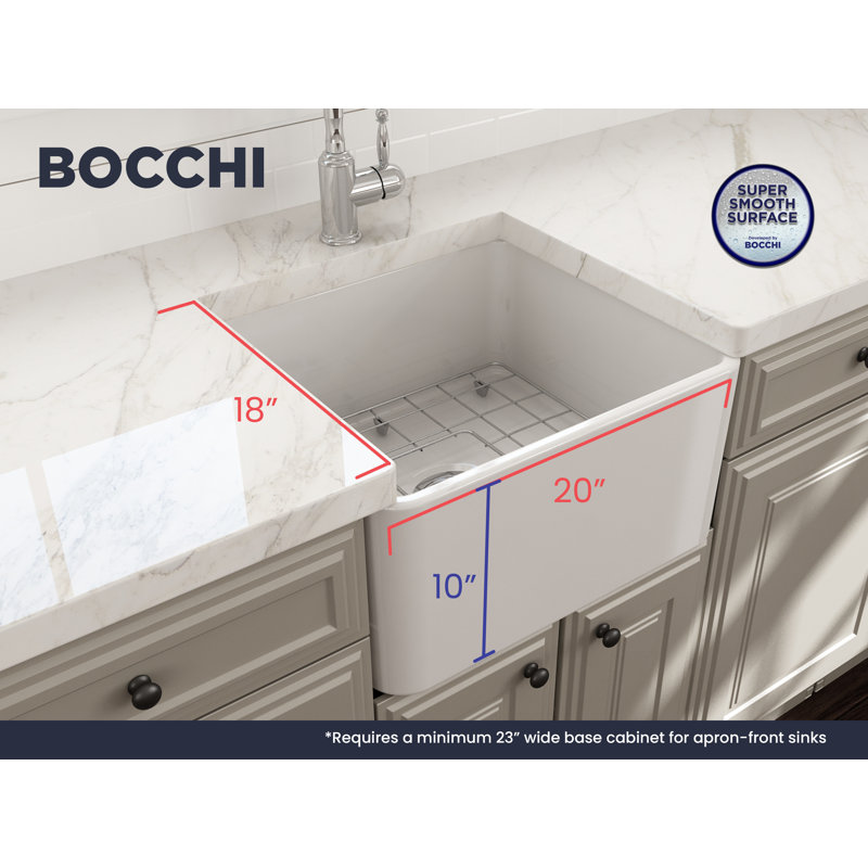 20'' L Kitchen Sink, Glossy White