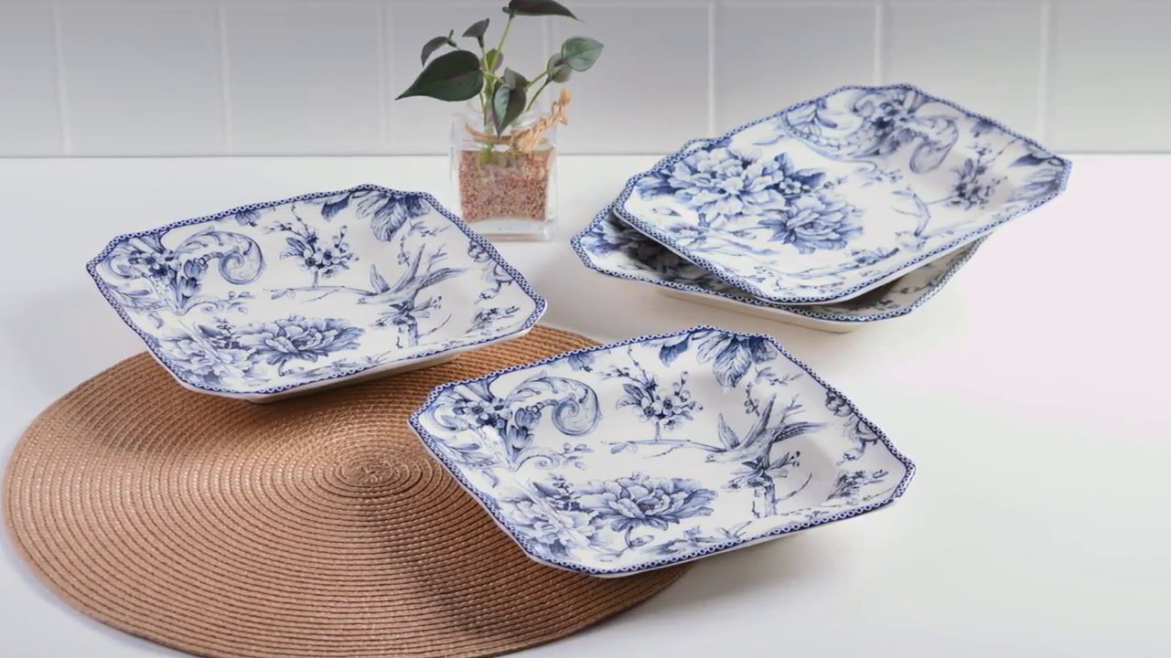 222 Fifth Eliza 16-Piece Teal Porcelain Dinnerware Set - Service For 4,  Plate, Bowl & Mug Set & Reviews | Wayfair