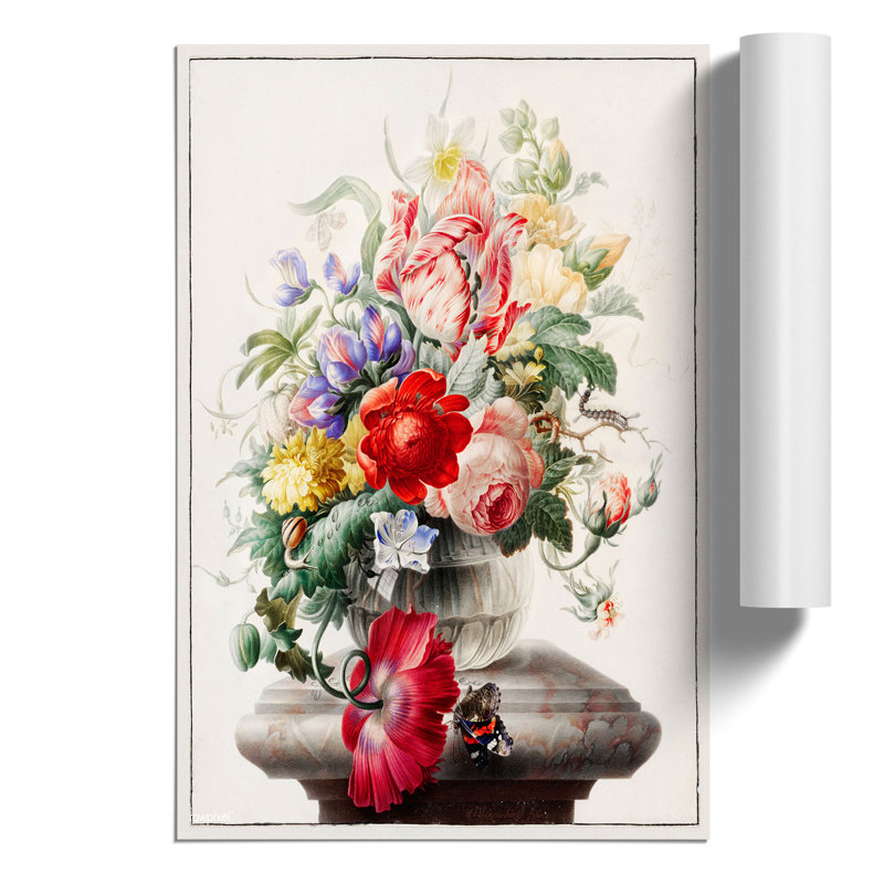 Vase of Flowers by Herman Henstenburgh - Frameless Print, 59cm H x 42cm W x 0.1cm D