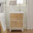 Fayola Farmhouse Brown 2 Drawers Nightstand with Ring Pattern-1925083651