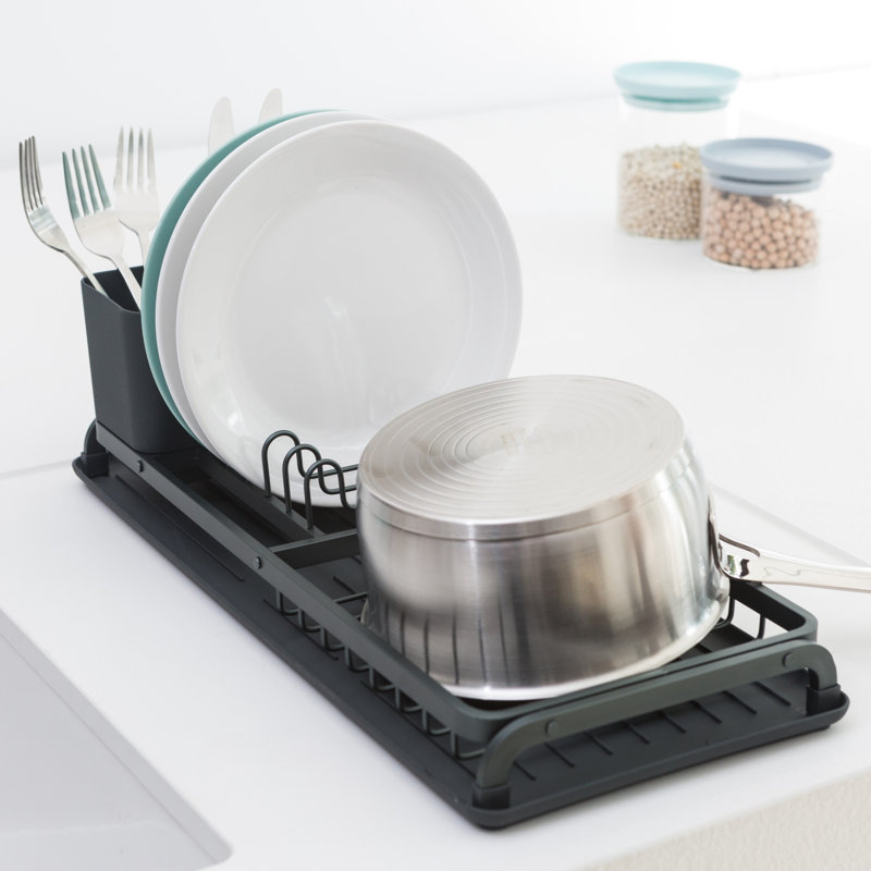 Égouttoir à vaisselle compact en aluminium pour évier Brabantia, Gris foncé