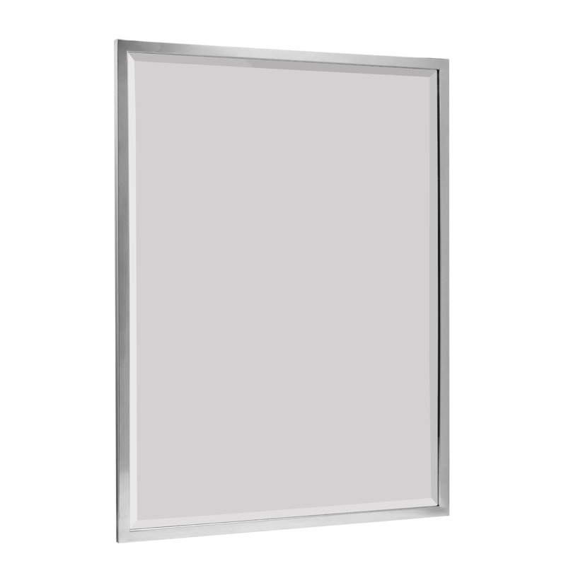 Miroir mural 40 po x 30 po en acier inoxydable chromé pour meuble-lavabo, chambre à coucher, salon, couloir et entrée