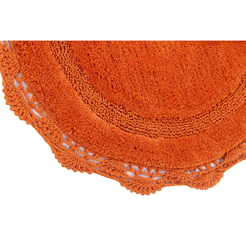 Tapis pour salle de bain Wingert, l 28 po x L 28 po, Orange