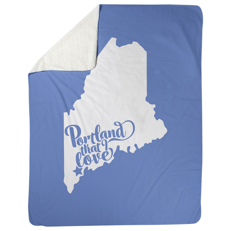 Couverture de polaire portland maine, 60 po x 80 po, Bleu