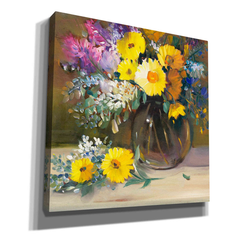 «Floral Still Life II» par Tim O'toole, art mural sur toile, H 18 po x l 18 po x P 0,75 po