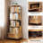 5 Tier Rotating Bookshelf, 360° Display Round Spinning Bookshelf With Wheels