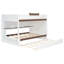 Lit superposé double au-dessus de double avec lit gigogne simple et escalier, tablettes, DEL-743267748
